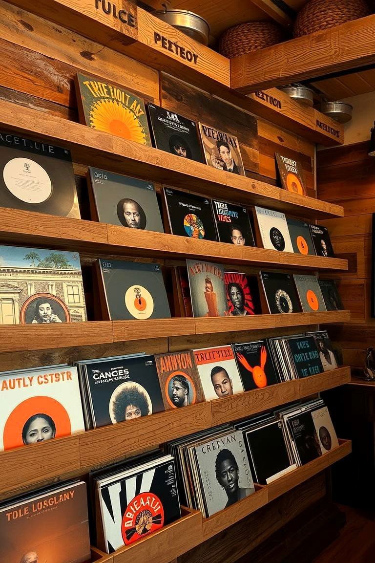 24 Creative Vinyl Record Storage Ideas for Music Lovers 15 Reclaimed Wood Shelves - 24 Vinyl Record Storage Ideas