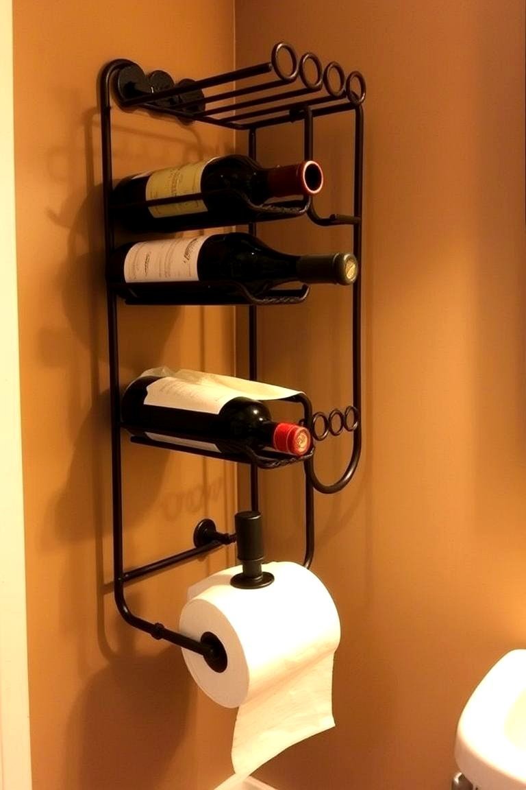 24 Clever Toilet Paper Storage Ideas for Organized Bathrooms 20 Repurposed Wine Rack - 24 Toilet Paper Storage Ideas