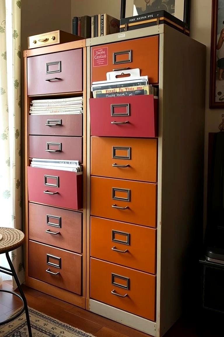 24 Creative Vinyl Record Storage Ideas for Music Lovers 23 Retro Filing Cabinets - 24 Vinyl Record Storage Ideas