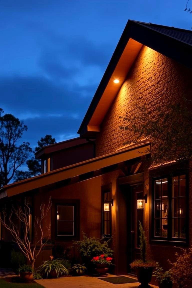 24 Soffit Lighting Ideas to Enhance Your Home's Exterior 14 Rustic Soffit Lighting for Outdoor Charm - 24 Soffit Lighting Ideas