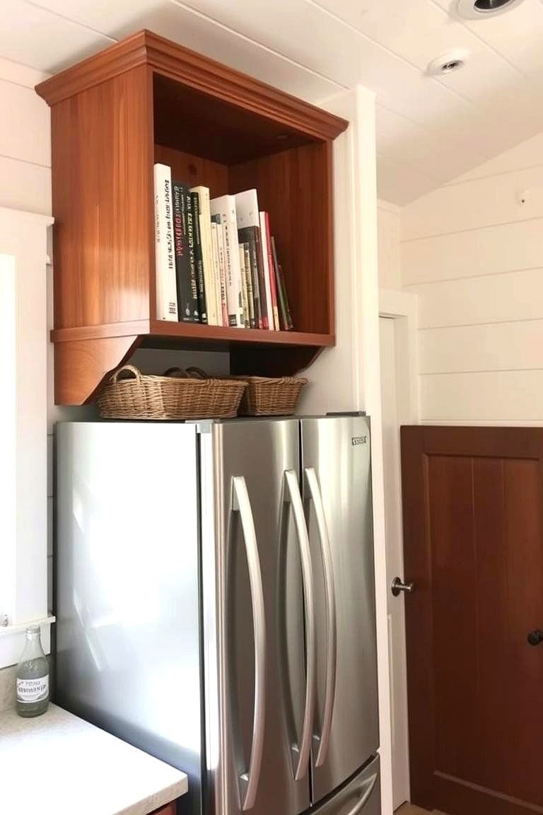 24 Tiny House Storage Ideas to Maximize Small Spaces 25 Smartly Using the Space Above the Refrigerator - 24 Tiny House Storage Ideas