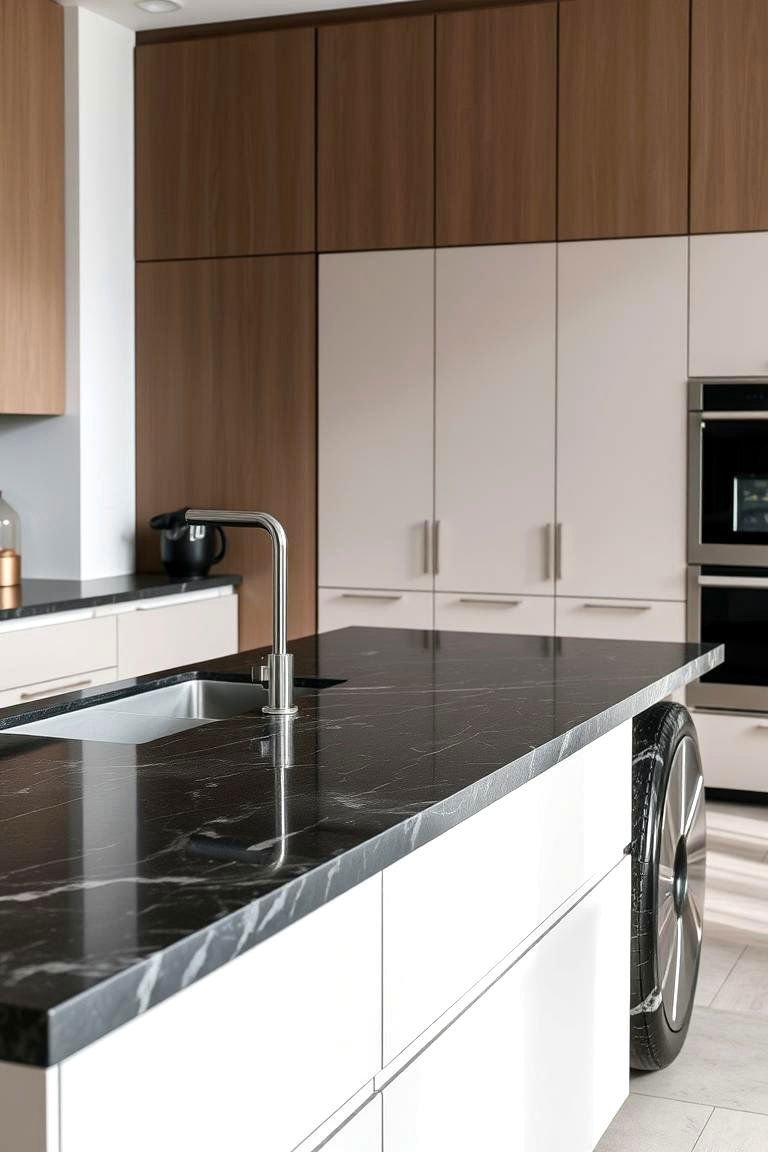 24 Black Granite Countertop Kitchen Ideas for Sleek Spaces 18 Subtle Veining Sophistication - 24 Black Granite Countertops Kitchen Ideas