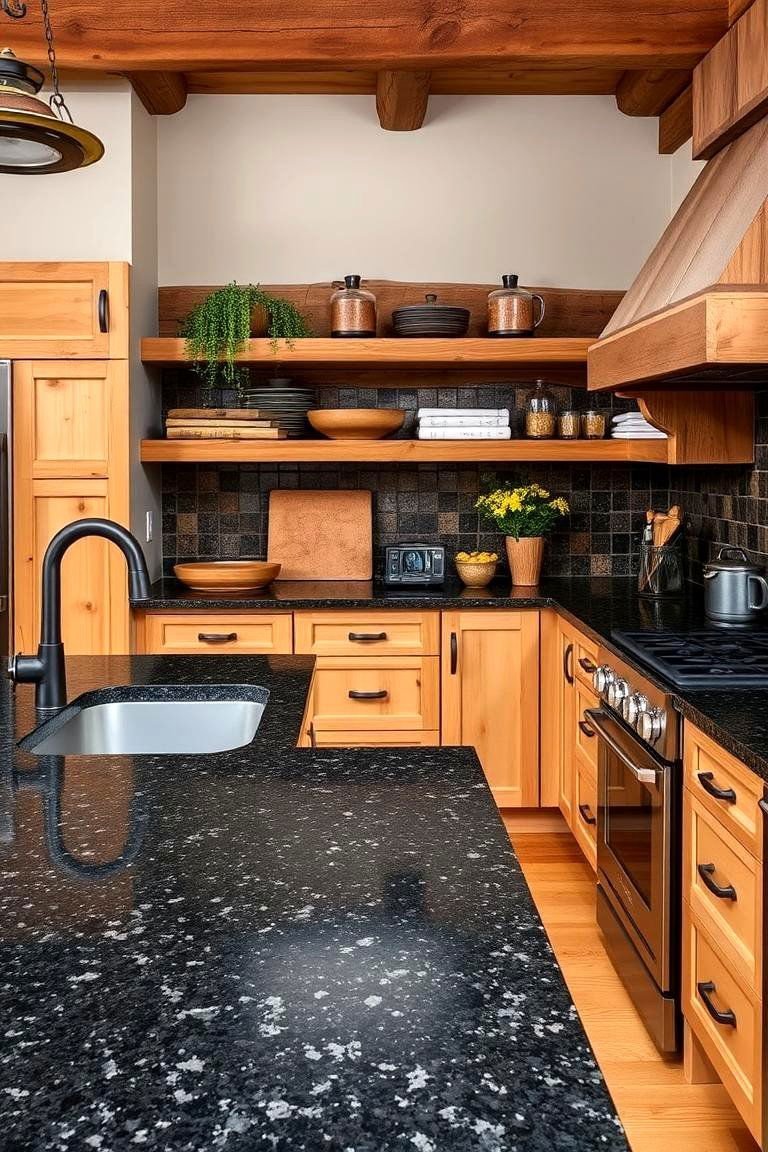 24 Black Granite Countertop Kitchen Ideas for Sleek Spaces 9 Textured Rustic Black Granite - 24 Black Granite Countertops Kitchen Ideas