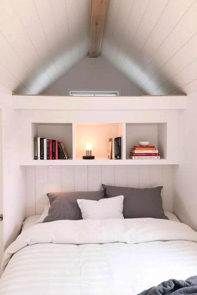 24 Tiny House Storage Ideas to Maximize Small Spaces 20 The Convenience of a Storage Headboard - 24 Tiny House Storage Ideas