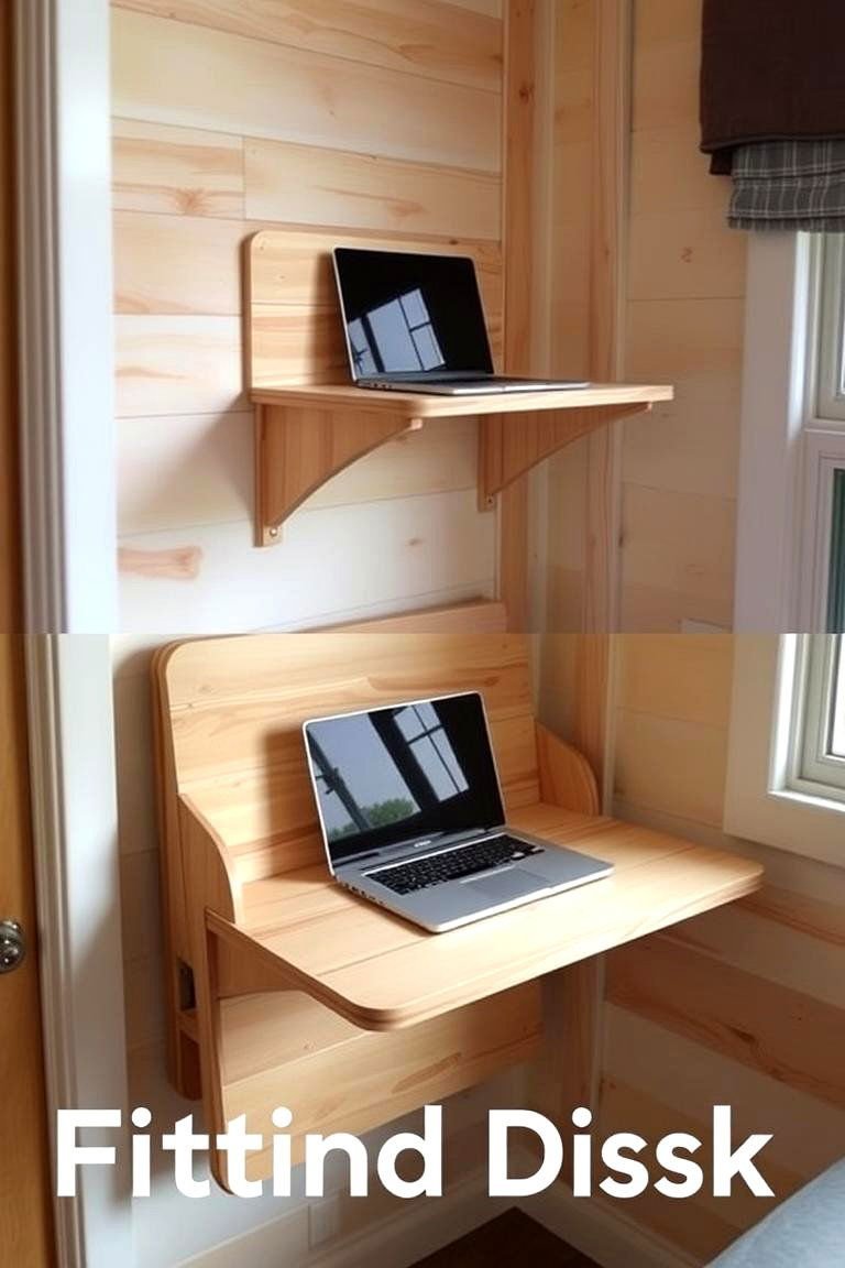 24 Tiny House Storage Ideas to Maximize Small Spaces 9 The Ingenuity of a Fold Down Desk or Table - 24 Tiny House Storage Ideas