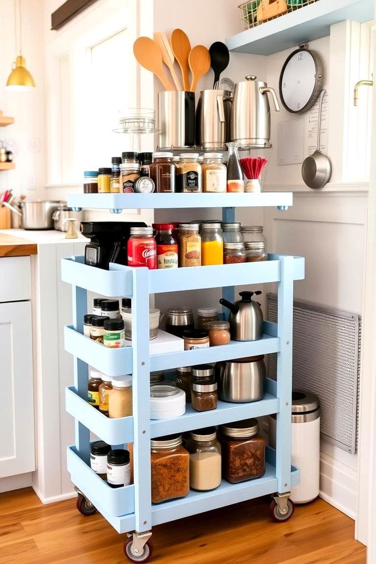 24 Tiny House Storage Ideas to Maximize Small Spaces 16 The Mobility of Rolling Storage Carts - 24 Tiny House Storage Ideas