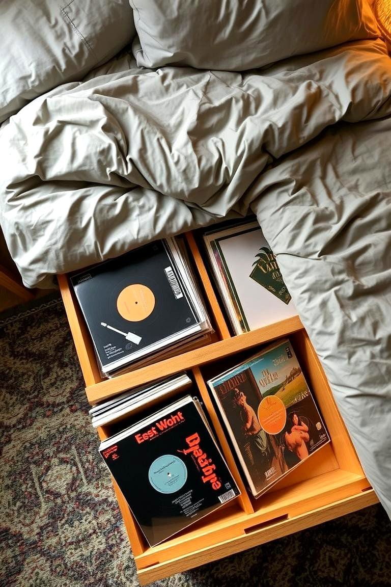 24 Creative Vinyl Record Storage Ideas for Music Lovers 6 Under Bed Storage Drawers - 24 Vinyl Record Storage Ideas