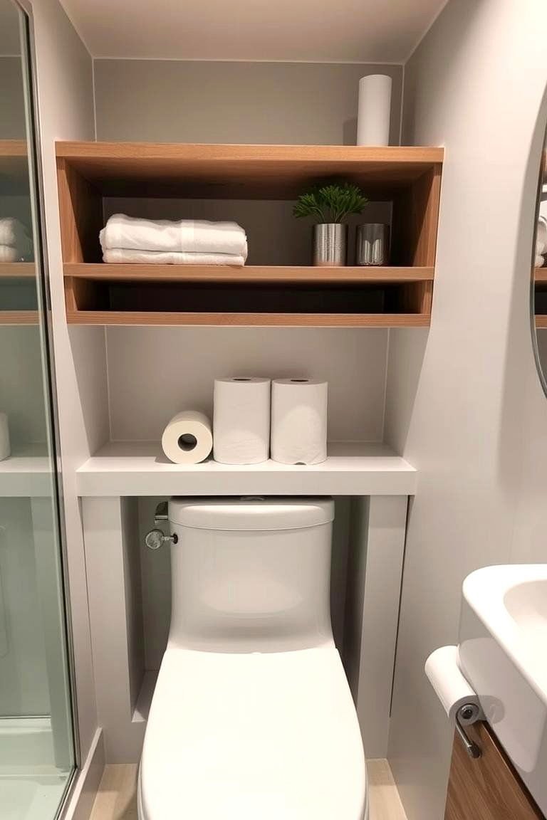 24 Clever Toilet Paper Storage Ideas for Organized Bathrooms 3 Under Shelf Storage - 24 Toilet Paper Storage Ideas