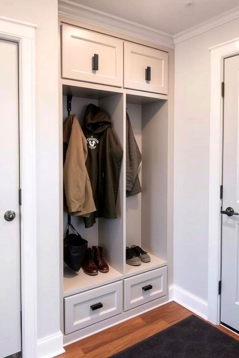 24 Tiny House Storage Ideas to Maximize Small Spaces 23 Utilizing Entryway Lockers or Cubbies - 24 Tiny House Storage Ideas