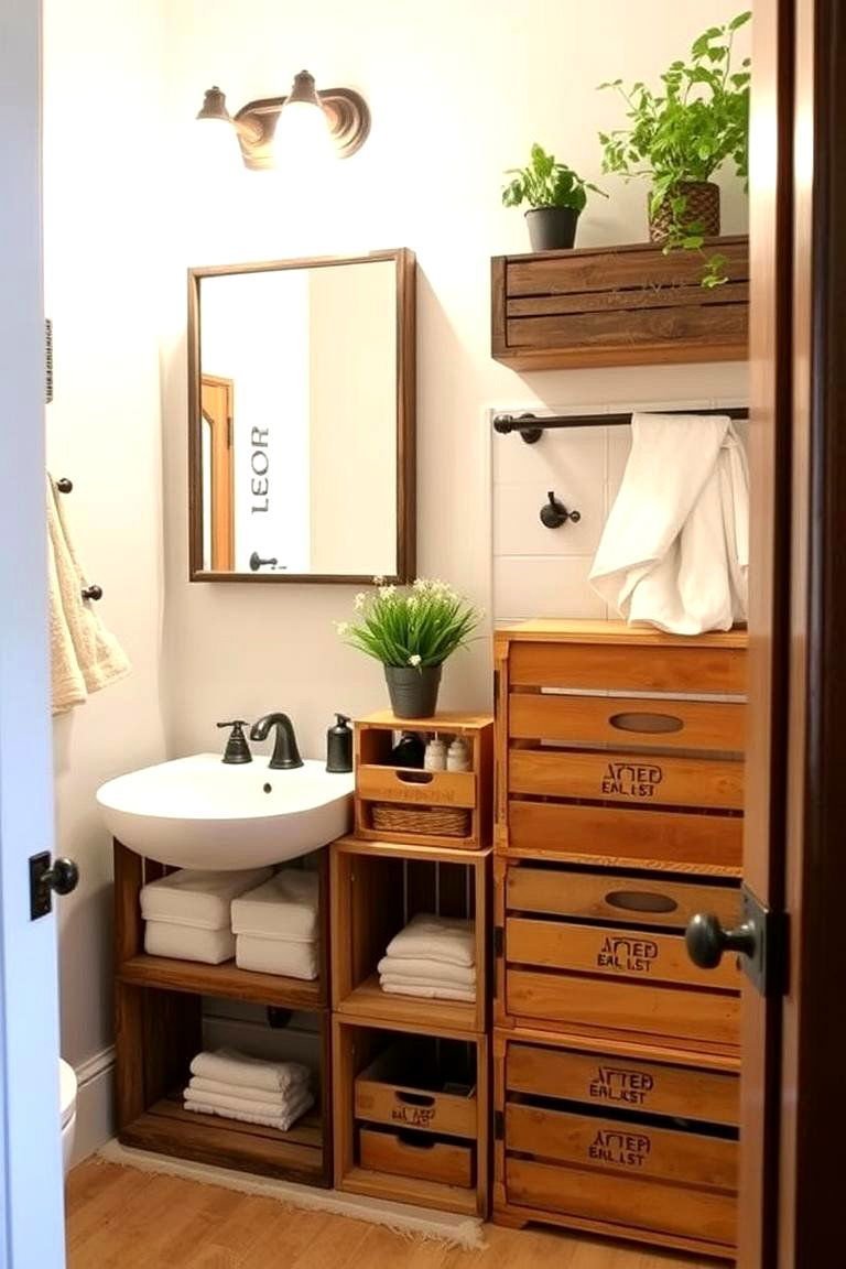 24 Clever Toilet Paper Storage Ideas for Organized Bathrooms 16 Vintage Crate Organizer - 24 Toilet Paper Storage Ideas