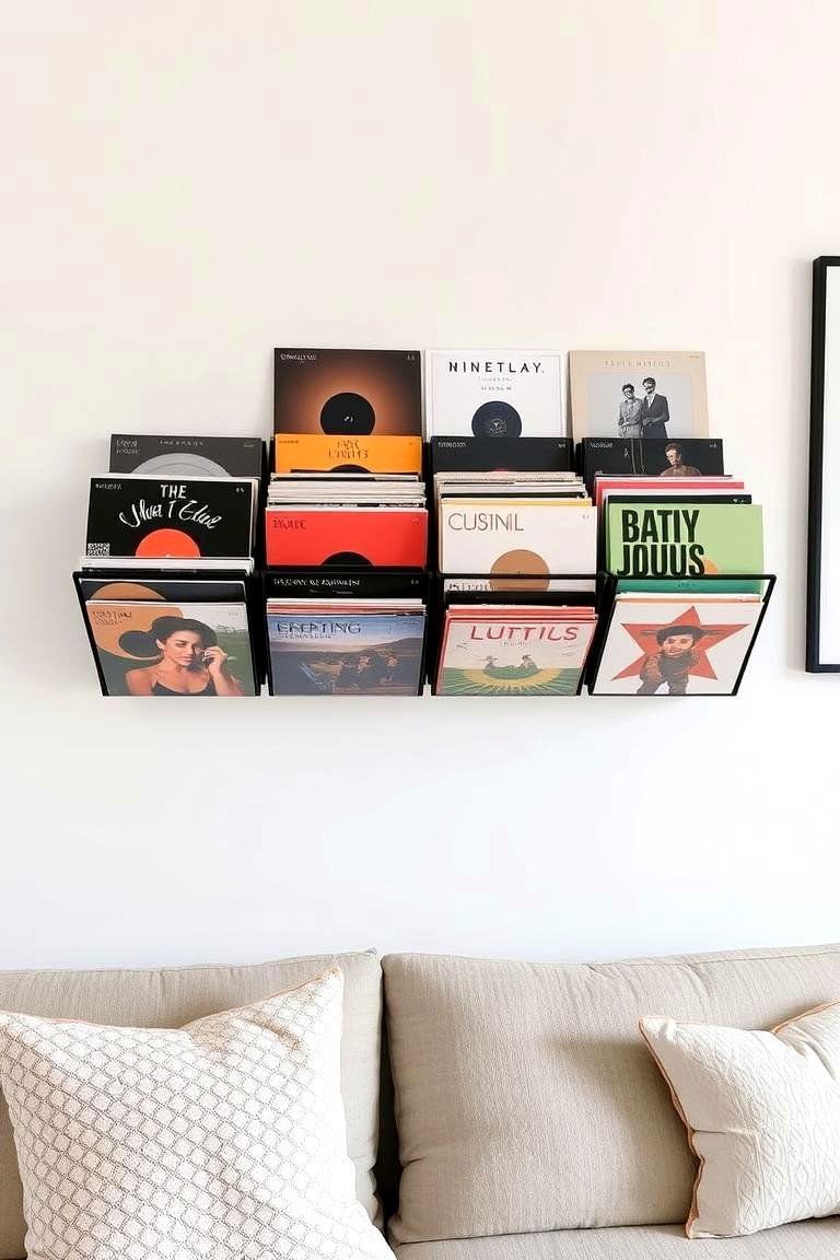 24 Creative Vinyl Record Storage Ideas for Music Lovers 5 Wall Mounted Record Racks - 24 Vinyl Record Storage Ideas