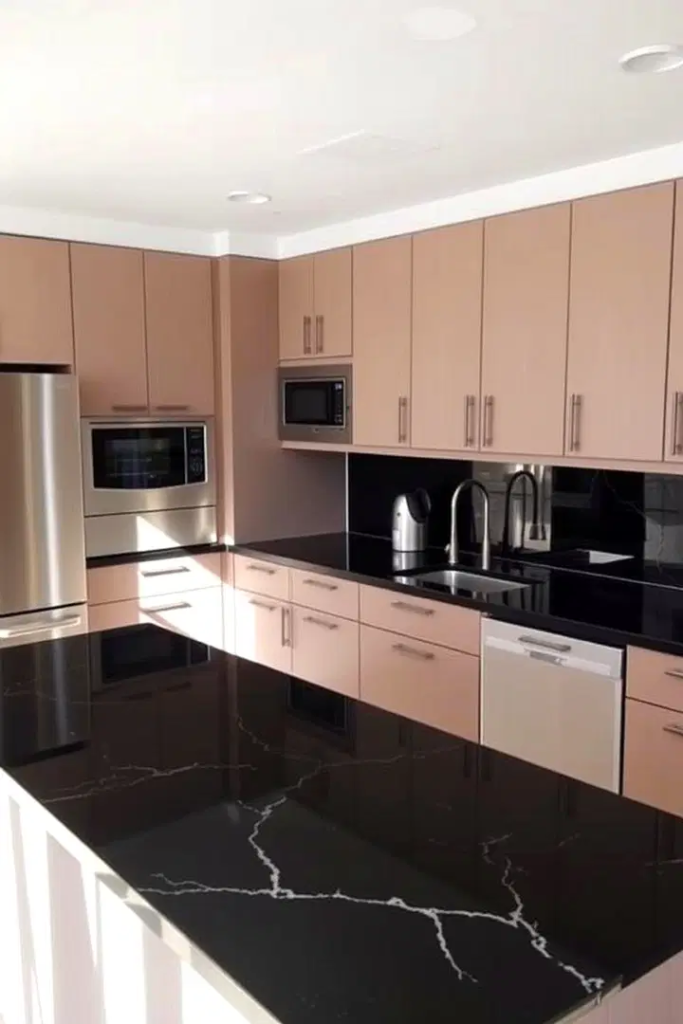 24 Black Granite Countertop Kitchen Ideas for Sleek Spaces 4 Modern Minimalist Black Granite