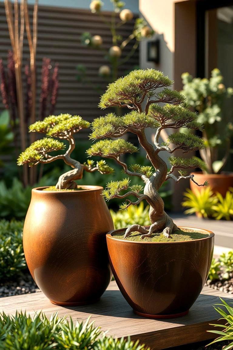 24 Bonsai Garden Ideas to Elevate Your Indoor Greenery 24 Custom Planter Bonsai Design - 24 Bonsai Garden Ideas