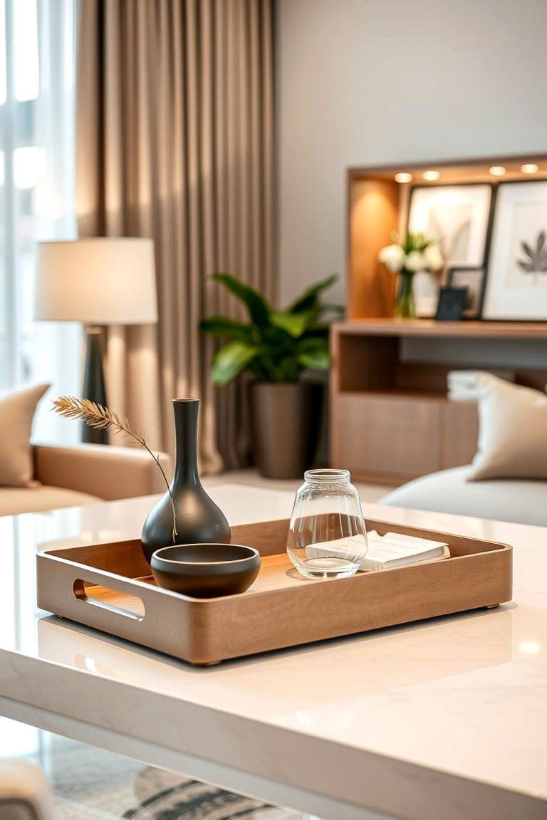 24 Creative Tray Decor Ideas for Stylish Home Organization 24 Functional Elegance Tray - 24 Tray Decor Ideas