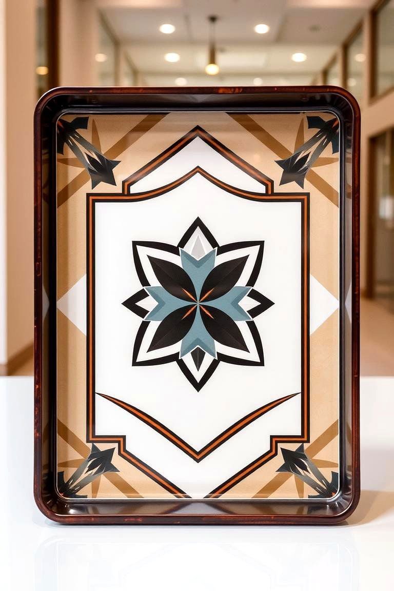 24 Creative Tray Decor Ideas for Stylish Home Organization 22 Geometric Design Tray - 24 Tray Decor Ideas