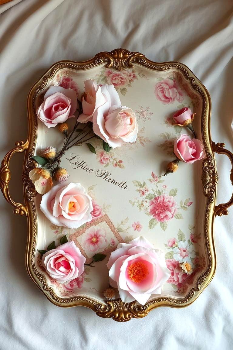 24 Creative Tray Decor Ideas for Stylish Home Organization 4 Vintage Elegance Tray - 24 Tray Decor Ideas