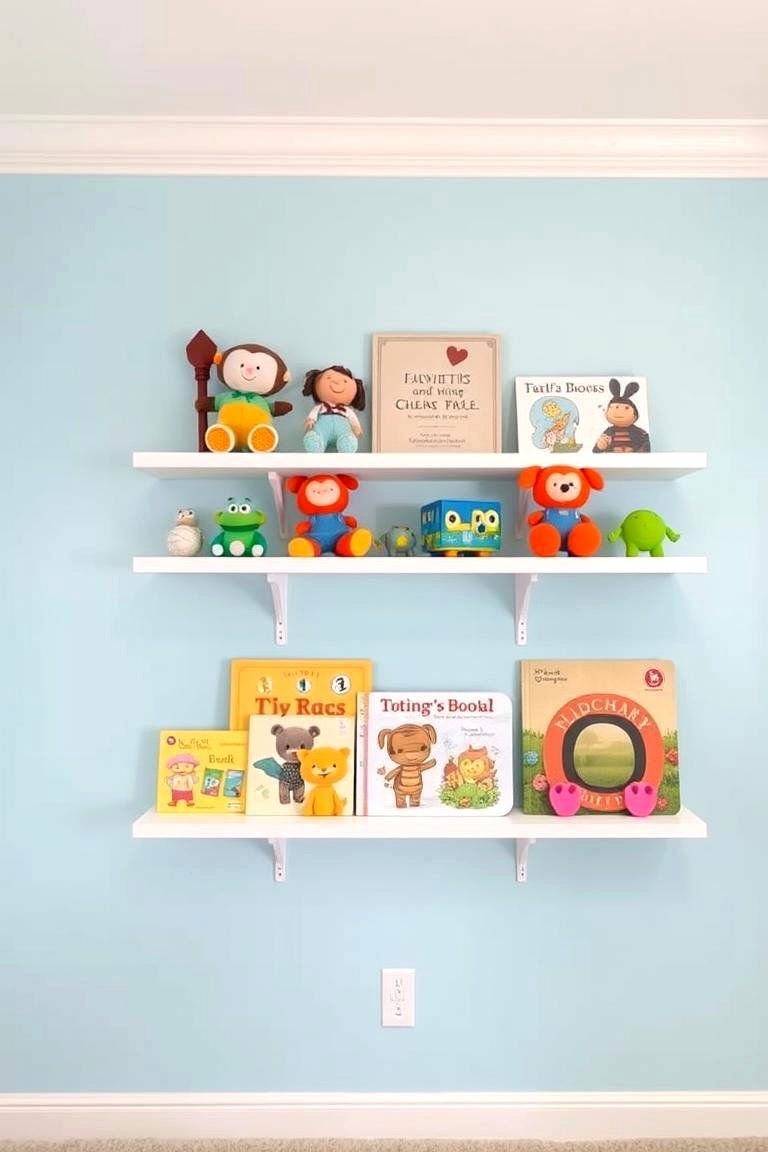 24 Toy Storage Ideas for a Clutter-Free Kids' Room 6 Wall Mounted Shelves for Display and Storage - 24 Toy Storage Ideas